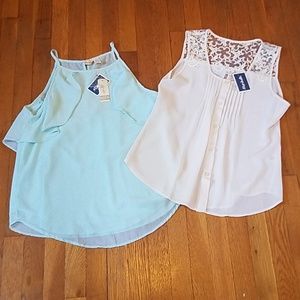 2 100% polyester blouses